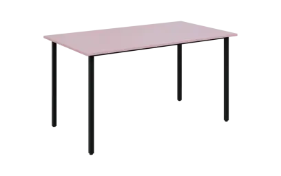 JSB 140N Jídelní stůl 1394 x 800 mm, deska pastelově růžová / podnož černá